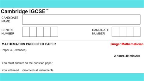 Edexcel (H). . Igcse maths predicted papers 2023